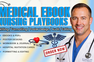 write medical ebook, nursing playbook, nursing study guide content