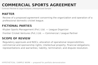 review and analyze your commercial contract