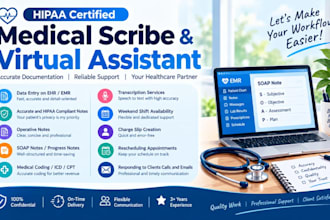 be your medical scribe for soap notes, ehr entry and virtual assistant