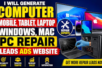 computer mobile cell phone tablet laptop windows mac pc repair leads ads website