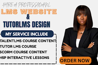 create a course content on talentlms, tutorlms, moodle scorm,h5p,lmswebsite