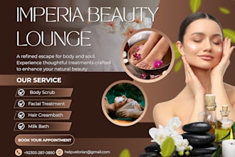 do create a luxury beauty salon and makeup poster design