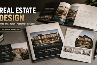 create a professional real estate brochure,  flyer, postcard and catalog