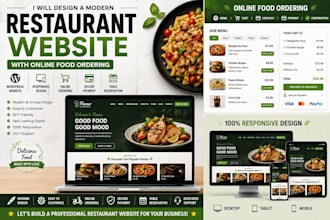 design a modern restaurant website with online food ordering