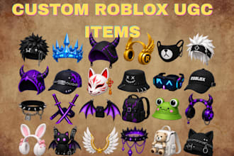 custom roblox ugc accessories, outfits, 3d props and characters
