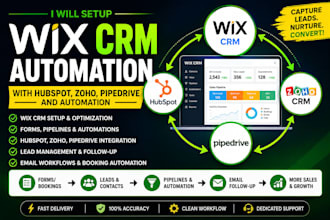 setup wix CRM brevo hubspot, zoho, pipedrive and automation