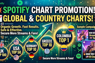 chart your spotify music to top 100 in spotify chart  in any country