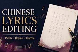 edit polish rewrite chinese song lyrics rhyme verse chorus structure