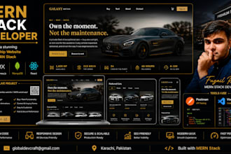 design a stunning car dealership website node js developer website development