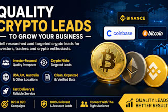 deliver fresh crypto leads, forex leads, investor leads, depositor leads