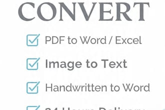 do PDF to word and excel data entry with 24 hour delivery