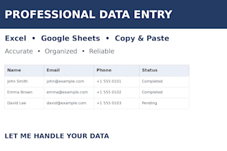 do excel data entry and PDF conversion