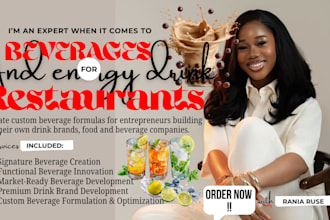 do beverage formulations, energy drinks, smoothies, wellness drinks, herbal tea