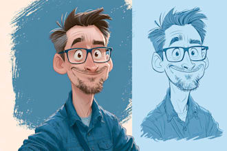 draw digital caricature portraits from photos