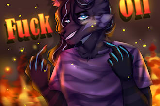 draw oc 2d furry fursona anime art pfp, ref sheet avatar
