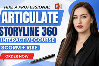 design modern interactive elearning course in articulate storyline, and scorm