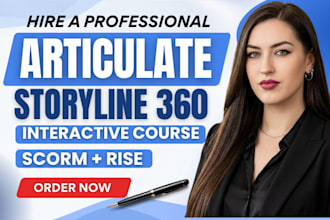 design modern interactive elearning course in articulate storyline, and scorm