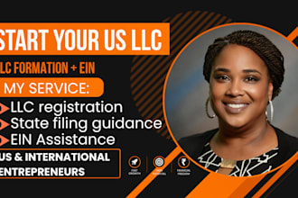 register your US llc, non resident and assist with ein application