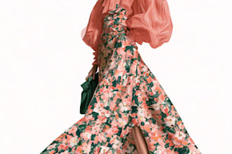 draw a fashion illustration, sketch, portrait