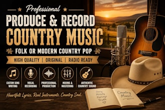 produce and record country music, folk or modern country pop