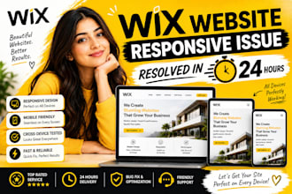 fix wix studio mobile issues, layouts, bugs, and optimize wix website responsive