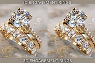 design 3d cad jewelry, engagement rings, wedding rings and engraved jewelry