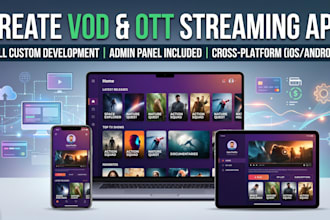 build a vod and ott video streaming app with admin