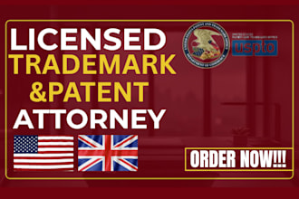 be your US licensed trademark and patent attorney, uspto trademark