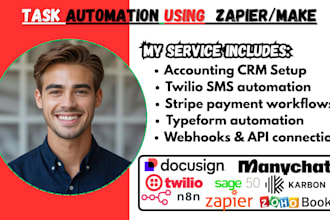 setup zapier make twilio docusign calendly stripe typeform jotform automation