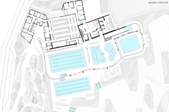 design swimming pool layout with structural and plumbing details