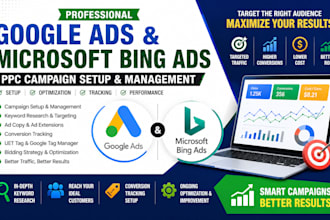 do google ads microsoft bing ads ppc campaign setup management conversion track