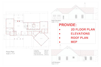 do 2d floor plans, elevations