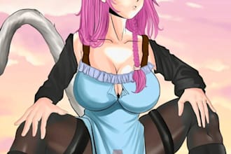 draw realistic nsfw illustration anime fanart furry manga avatar erotic art