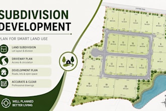 create subdivision development, driveway plan, land subdivision