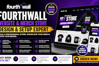 design fourth wall website pord merch design forth wall store print store setup