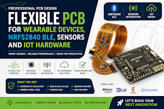 design flexible pcb for wearable devices, nrf52840 ble, sensors and iot hardware