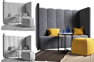 do 3d furniture design modeling in blender 3ds max for 3d printing and stl files