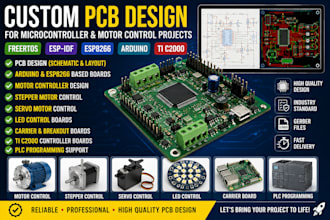 design custom pcb for arduino esp8266 motor and controller projects,ti c2000