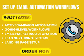 set up email automation workflows  activecampaign gohighlevel exper with landing