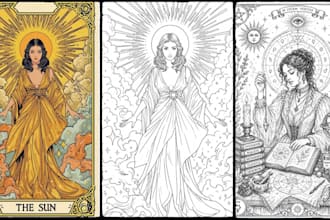 illustrate custom tarot, oracle, playing, and zodiac cards in your style