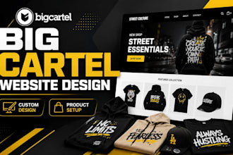 design big cartel t shirt store for clothing brands big cartel store setup