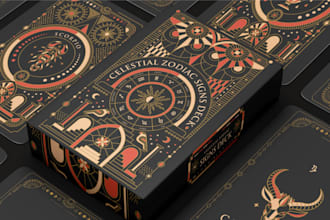 create custom monoline art for tarot cards and card games