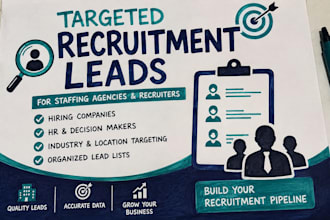 provide targeted job recruitment leads for staffing agencies and recruiters