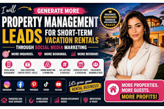 generate property management leads short term vacation tour rental marketing ads