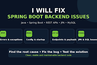 fix java and spring boot backend bugs