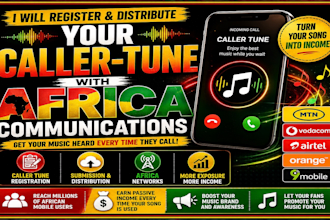 register your music, caller tune, ringback tone with 4 african telecom networks