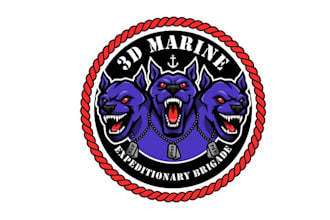 design glamorous cerberus marine medallion logo