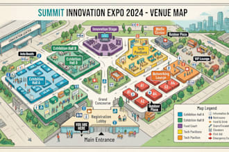 design wayfinding maps for mall, event, campus, and facilities