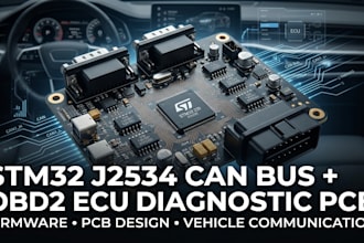 design stm32 j2534 can bus ecu diagnostic pcb, obd2 interface and firmware
