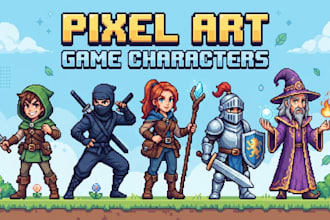 create pixel art character pixel art sprite sheet game asset pixel art animation